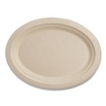 Plates | World Centric PLSCU12OLFP 12 in. Oval Paper Fiber Plates - Natural (500/Carton) image number 0