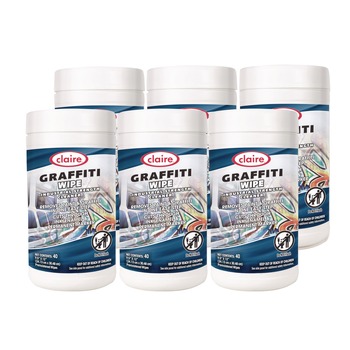  | Claire 1000002536 12 in. x 9.5 in. 1-Ply Graffiti Wipe - Mild Scent Purple (6/Carton)