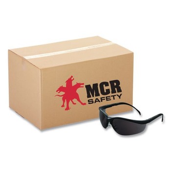 MCR Safety KD112 Klondike Safety Glasses - Matte Black Frame Gray Lens (12/Box)