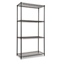Racks & Shelving | Alera ALESW503618BL NSF Certified Industrial 36 in. x 18 in. x 72 in. 4-Shelf Wire Shelving Kit - Black image number 2