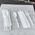 Cutlery Kits | Boardwalk BWK4KITWHPS 4-Piece Mediumweight Polystyrene Cutlery Kit - White (250/Carton) image number 4