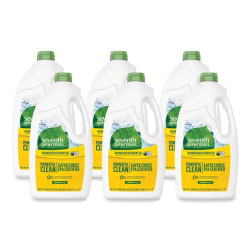 Dishwashing Detergents | Seventh Generation SEV 22171 42 oz. Bottle Natural Automatic Dishwasher Gel - Lemon (6/Carton) image number 0