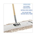 Floor Dusters & Accessories | Boardwalk BWKM245C 24 in. x 5 in. Cotton Head 60 in. Wood Handle Cotton Dry Mopping Kit - Natural (1-Kit) image number 3