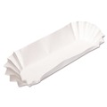 Food Containers & Lids | Hoffmaster 610740 6 in. x 2 in. x 2 in. Fluted Hot Dog Trays - White (3000/Carton) image number 1