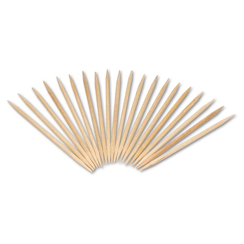 Straws/Stems/Sticks | AmerCareRoyal R820 2.5 in. Round Wood Toothpicks - Natural (96000 Toothpicks/Carton) image number 0