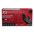 Food Service Disposable & Single Use Gloves | Ammex BX346100 9.5 in. Long 3 mil Powder-Free Industrial Nitrile Gloves - Large/Black (1000/Carton) image number 1