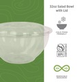 Food Containers & Lids | Eco-Products EP-SB32 32 oz. Renewable and Compostable Salad Bowls with Lids (150/Carton) image number 3