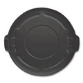 Waste Receptacle Lids | Rubbermaid Commercial 1867532 BRUTE 22.25 in. Diameter Self-Draining Flat Top Lids for 32 Gallon Round BRUTE Containers - Black image number 3
