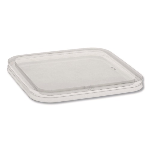Cleaning Cloths & Wipes | Pactiv Corp. 6SFLY EarthChoice Recycled PET Container Lid, for 6-in Square RPET Containers, 6.25 x 0.39 x 6.25, Clear, Plastic, 360/Carton image number 0