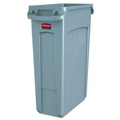 Indoor Waste Receptacles | Rubbermaid Commercial FG354060GRAY 23 Gallon Rectangular Plastic Slim Jim Receptacle W/venting Channels - Gray image number 0