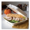 Food Containers & Lids | Eco-Products EP-HC91NFA Vanguard 9 in. x 9 in. x 3 in. 1-Compartment Renewable and Compostable Sugarcane Clamshells - White (200/Carton) image number 7