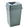 Waste Receptacle Lids | Rubbermaid Commercial FG266400GRAY 20.13 in. Plastic Untouchable Square Swing Top Lid - Gray image number 4