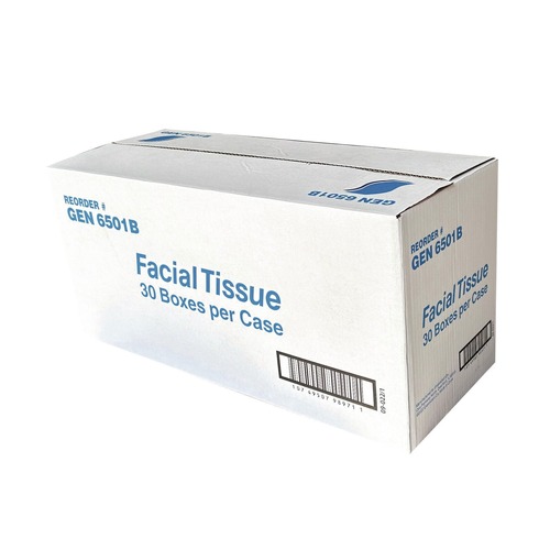 Facial Tissues | GEN GEN6501B 2-Ply Flat Box Facial Tissue - White (3000/Carton) image number 0