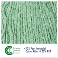 Mop Heads | Boardwalk BWK502GNEA 5 in. Super Loop Cotton/Synthetic Fiber Wet Mop Head - Medium, Green image number 8