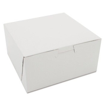 SCT 905 6 in. x 6 in. x 3 in. Paper One-Piece Non-Window Bakery Boxes - White (250/Carton)