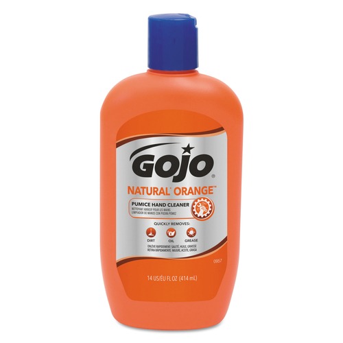 Hand Soaps | GOJO Industries 0957-12 14 oz. NATURAL ORANGE Pumice Hand Cleaner - Citrus Scent image number 0