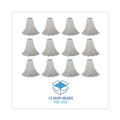 Mop Heads | Boardwalk BWK720R 20 oz. Economical Lie-Flat Rayon Fiber Mop Head - White (12/Carton) image number 3
