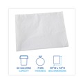 Low-Density Trash Bags | Boardwalk H7658EWK 38 in. x 58 in. 60 gal. 0.7 mil Linear Low Density Industrial Can Liners - White (100/Carton) image number 3