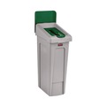 Indoor Waste Receptacles | Rubbermaid Commercial 2185054 Slim Jim Recycling Station Kit 1-Stream Paper 23 gal Plastic Green/Gray image number 1