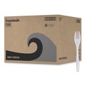 Disposable Forks | Boardwalk BWKFORKIW Mediumweight Wrapped Polypropylene Fork Cutlery - White (1000/Carton) image number 0