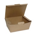 Food Containers & Lids | Pactiv Corp. NOB03KECTE 6.54 in. x 4-1/2 in. x 3.25 in. EarthChoice Tamper Evident OneBox Paper Box - Kraft (160/Carton) image number 1