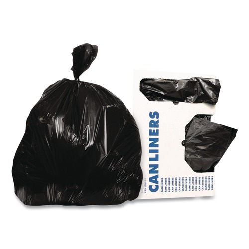 Low-Density Trash Bags | Heritage D8046HK 40 in. x 46 in. 45 gal. 0.7 mil. Linear Low-Density Can Liners - Black (250/Carton) image number 0
