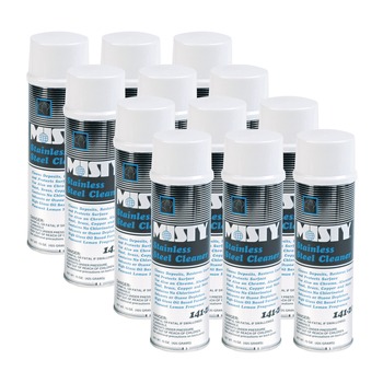 Misty 1001541 15 oz. Aerosol Spray Stainless Steel Cleaner and Polish - Lemon Scent (12/Carton)