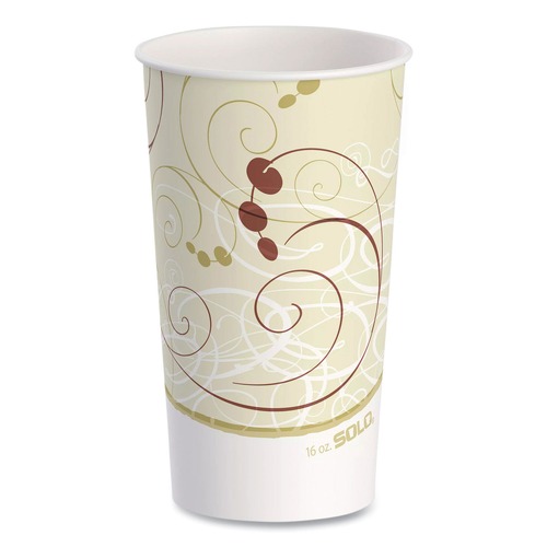 Cups | SOLO RP16P-J8000 Symphony 16 oz. Paper Cold Cups - White/Beige (1000/Carton) image number 0