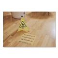 Signs | Rubbermaid Commercial FG9S0000YEL 3-Sided Fabric 21 in. x 21 in. x 20 in. Multilingual "Caution" Pop-Up Safety Cone - Yellow image number 4