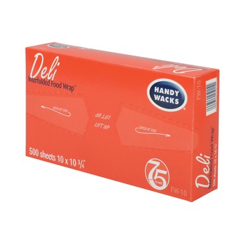 Handy Wacks FW10 10.75 in. x 10 in. Interfolded Food Wrap Deli Sheets (12/Carton)