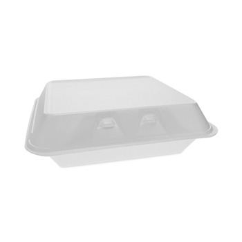 Pactiv Corp. YHLW10010000 SmartLock 9.5 in. x 10.5 in. x 3.25 in. Hinged Foam Containers - X-Large, White (250/Carton)