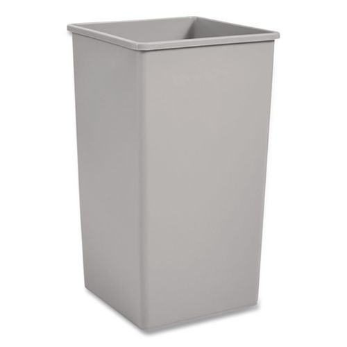 Indoor Waste Receptacles | Rubbermaid Commercial FG395900GRAY 50 gal. Plastic Untouchable Square Waste Receptacle - Gray image number 0