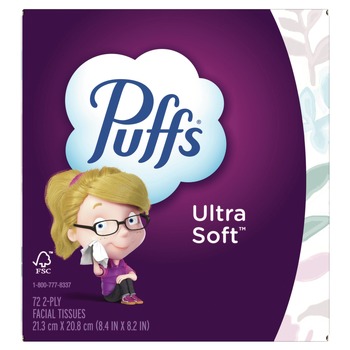 Puffs 80374519 Ultra Soft 2-Ply Facial Tissue - White (24/Carton)
