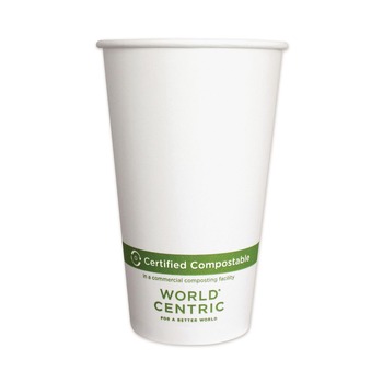 BEVERAGEWARE | World Centric CUPA16 16 oz. Paper Hot Cups - White (1000/Carton)