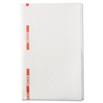 Chix 8252 13 in. x 21 in. Cotton Food Service Towels - White/Red (150/Carton)