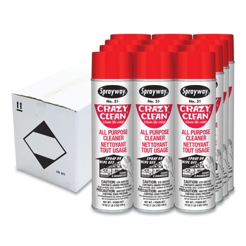  | Sprayway SW031 19 oz. Aerosol Spray Crazy Clean All Purpose Cleaner - Floral Scent (12/Carton)