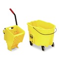 Buckets & Wringers | Rubbermaid Commercial FG758088YEL 35 qt. WaveBrake 2.0 Side-Press Plastic Bucket/Wringer Combos - Yellow image number 0