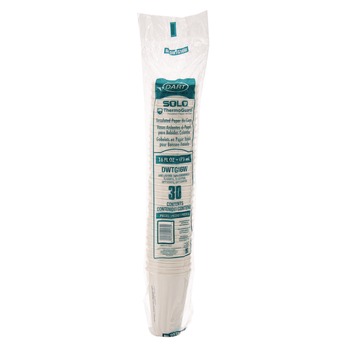 JANITORIAL | SOLO DWTG16W Thermoguard Insulated Paper Hot Cups 16 oz White Sustainable Forest Design 30/Pack