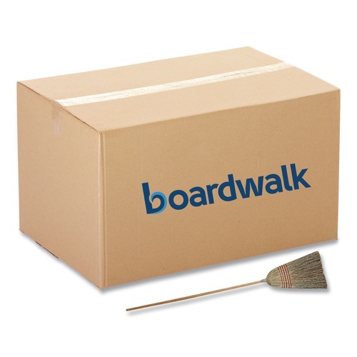 Brooms | Boardwalk BWK926CCT 55 in. Corn Fiber Bristles Parlor Broom - Natural (12/Carton) image number 0