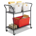 Carts | Safco 5337BL 43.75 in. x 19.25 in. x 40.5 in. 2 Shelves 400 lbs. Capacity Wire Metal Utility Cart - Black image number 2