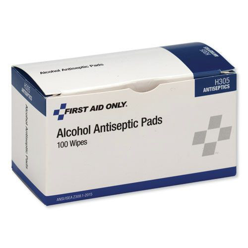 Antiseptic Wipes Pads | First Aid Only H305 Dispenser Box Alcohol Cleansing Pads (100/Box) image number 0