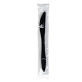 Disposable Knives | Boardwalk BWKKNIFEBLPPIW Mediumweight Wrapped Polypropylene Plastic Knife Cutlery - Black (1000/Carton) image number 1