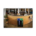 Indoor Waste Receptacles | Rubbermaid Commercial 2078991 Sustain 15 gal Metal/Plastic Decorative Refuse with Recycling Lid - Black/Green image number 6