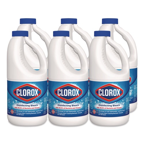 Bleach | Clorox CLO32260 43 oz. Bottle Concentrated Regular Disinfecting Bleach (6/Carton) image number 0