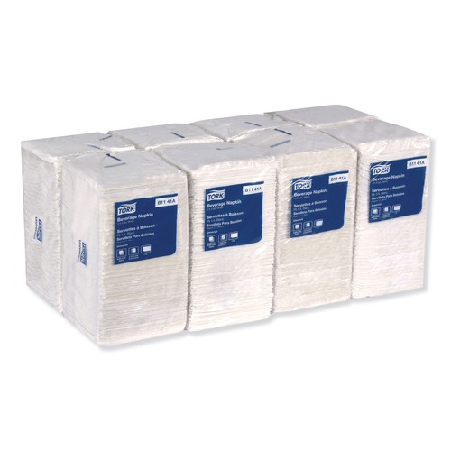 Beverage Napkins | Tork B1141A 1 Ply 9.13 in. x 9.13 in. Universal Beverage Napkins - White (4000/Carton) image number 0