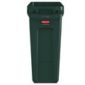 Indoor Waste Receptacles | Rubbermaid Commercial FG354007GRN 23 Gallon Slim Jim Recycling Container with Venting Channels - Green image number 1