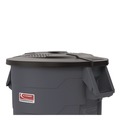 Waste Receptacle Lids | Suncast Commercial TCU44GLIDD Utility Trash Can Lid for 44 gal Trash Can, 24.88-in Diameter x 3-in, Black image number 1
