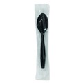 Disposable Spoons | Dixie PTH53C Individually Wrapped Heavyweight Teaspoons - Black (1000/Carton) image number 3
