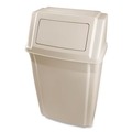 Indoor Waste Receptacles | Rubbermaid Commercial FG782200BEIG Slim Jim 15-Gallon Wall-Mounted Container - Beige image number 2