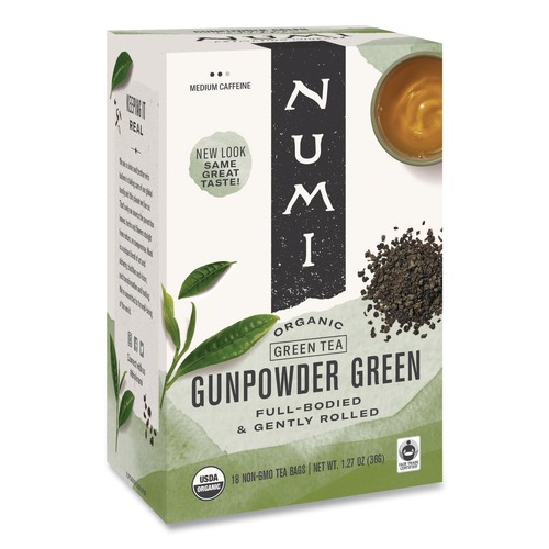 Tea | Numi 10109 1.27 oz. Organic Teas and Teasans - Gunpowder Green (18/Box) image number 0